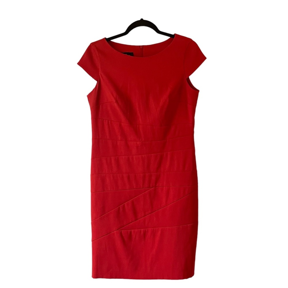 AGB red paneled midi length dress size 10